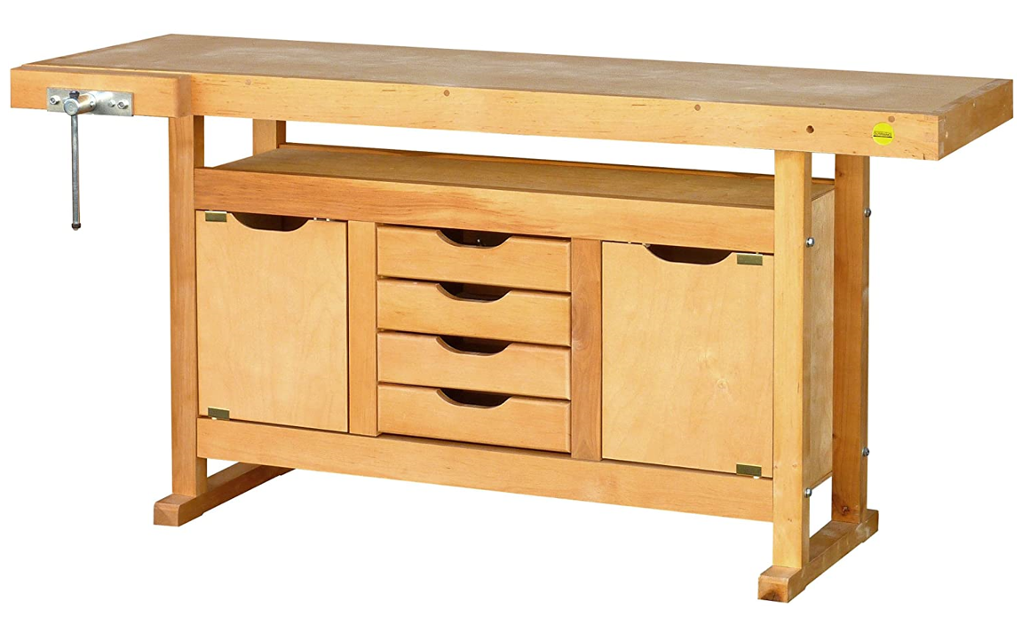 OUTIFRANCE - 0013115 Etabli Bois à Caisson 1500x500 Mm - 2 Portes / 4 Tiroirs 1 OUTIFRANCE - 0013115 Etabli Bois à Caisson 1500x500 Mm - 2 Portes / 4 Tiroirs