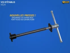 ETABLIS FRANCOIS - MEVS Établi Menuisier Ébéniste Avec Presse Avant Verticale VE24 (1500, 2000, 2200, 2500 Mm) -Outillage Soldes Boutique Etablis Francois MEVS etabli ebeniste Avec presse vertic 1