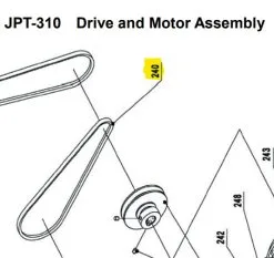 JET - Courroie Trapézoïdale A770 Mm Pour Rouleau D'alimentation Pour JPT-310 -Outillage Soldes Boutique JET Courroie trapezoidale A770 mm pour rouleau d aliment
