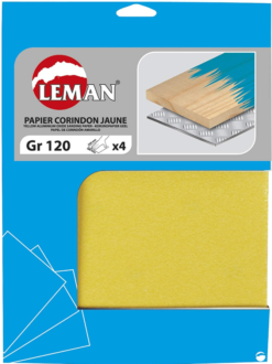 LEMAN - 4 FEUILLES PAPIER CORINDON 230X280 GR 40/60/80/120