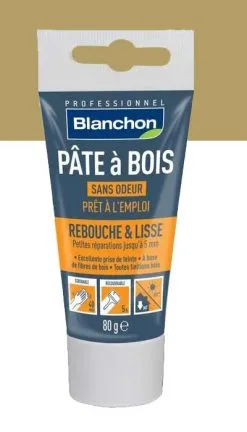 BLANCHON - Pâte à Bois - Rebouchage & Lissage - 80g - 250g - 500g - Différentes Teintes -Outillage Soldes Boutique Pate a bois Blanchon teinte pin