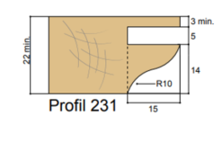 Forézienne MFLS ZAK - ZAK509231 Profil Doucine à Talon 14x15xHt14 Mm