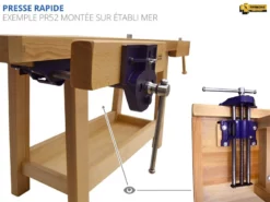 ETABLIS FRANCOIS - ESC Etablis Sculpteur / Luthier Avec Presse Avant à Serrage Rapide PR52 (presse Avec Système De Débrayage Rapide Et Automatique) -Outillage Soldes Boutique presse rapide etablis PR52 2